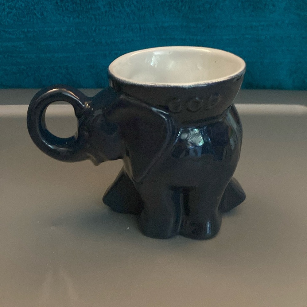 Vintage Frankoma 1985 Republican GOP Political Elephant Mug Cup